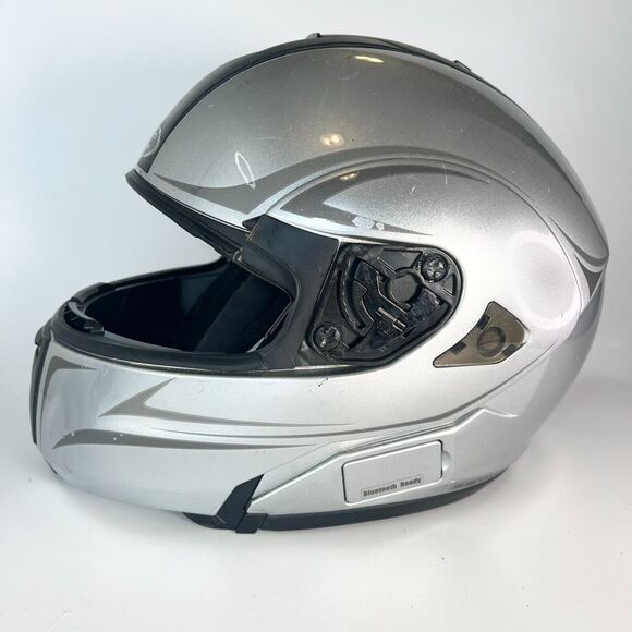 HJC IS-MAX BT Motorcycle Modular Helmet Silver Black Medium No Visor See DESC - Picture 5 of 13